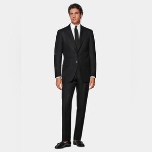 Suitsupply Black herringbone Milano wool suit